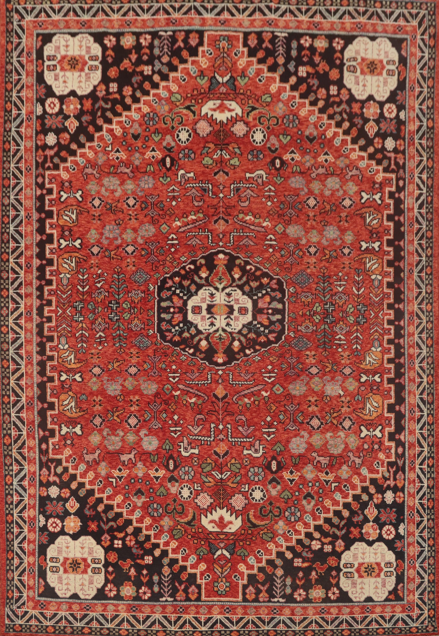 Vegetable Dye Shiraz Afghan Area Rug 8x11