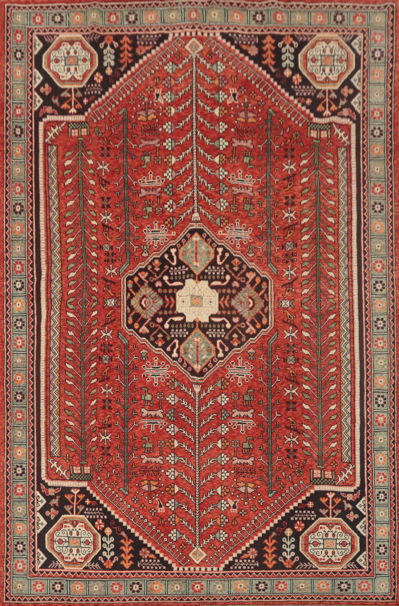 Vegetable Dye Shiraz Afghan Area Rug 8x11