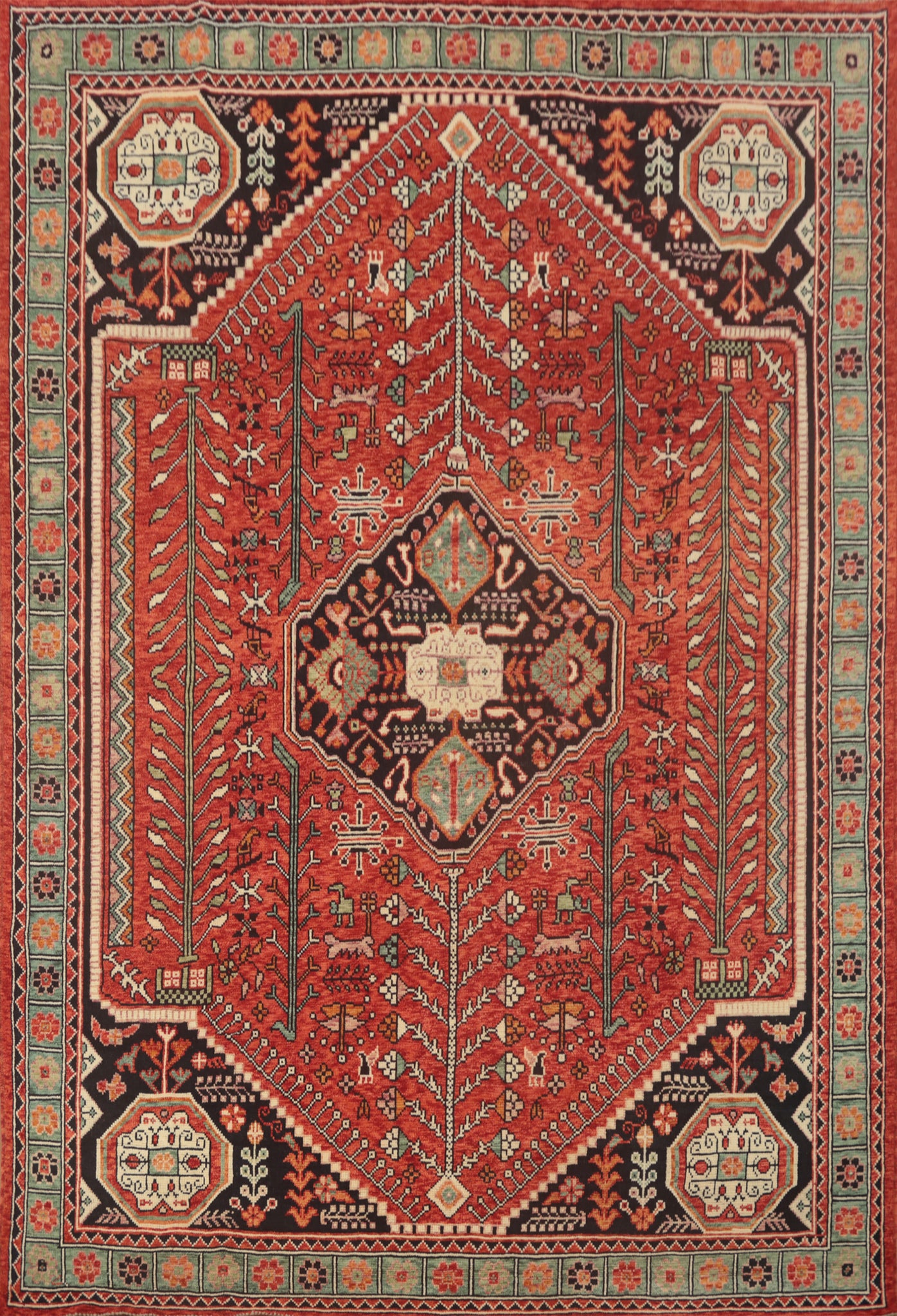 Vegetable Dye Shiraz Afghan Area Rug 8x10