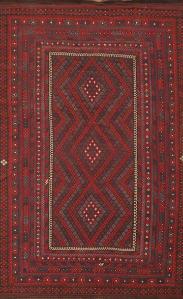 Vegetable Dye Red Kilim Oriental Large Rug 10x16