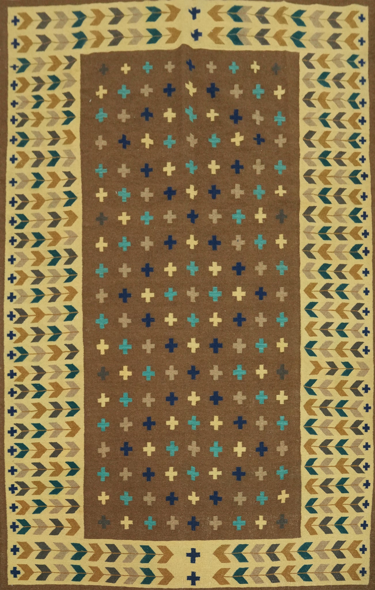 Brown Tribal Kilim Oriental Area Rug 8x11