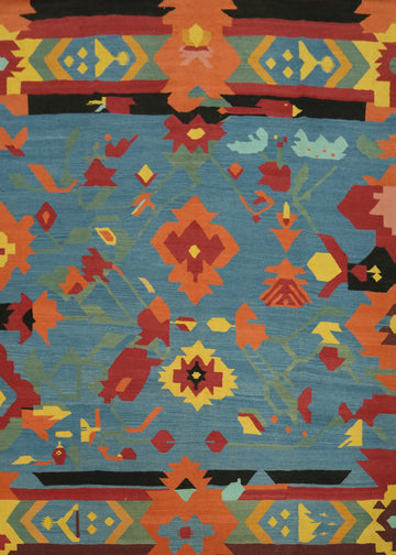 Blue Tribal Kilim Oriental Area Rug 8x10