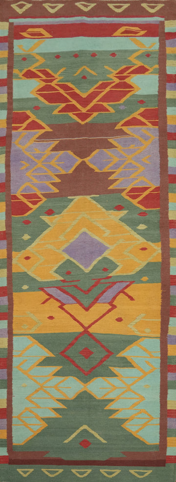Geometric Kilim Oriental Runner Rug 4x13