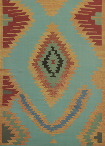 Light Blue Kilim Oriental Area Rug 8x10