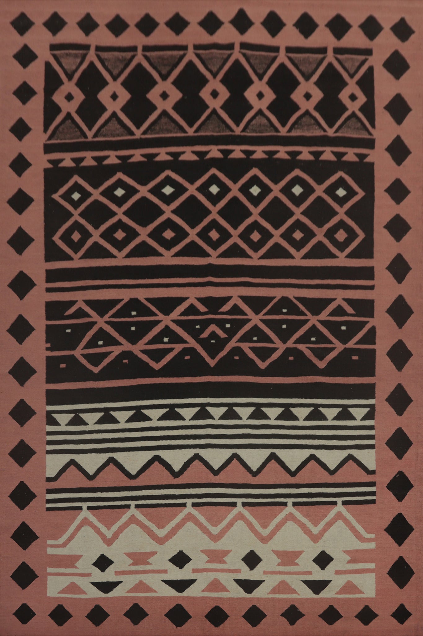 Geometric Pink Kilim Oriental Area Rug 8x12