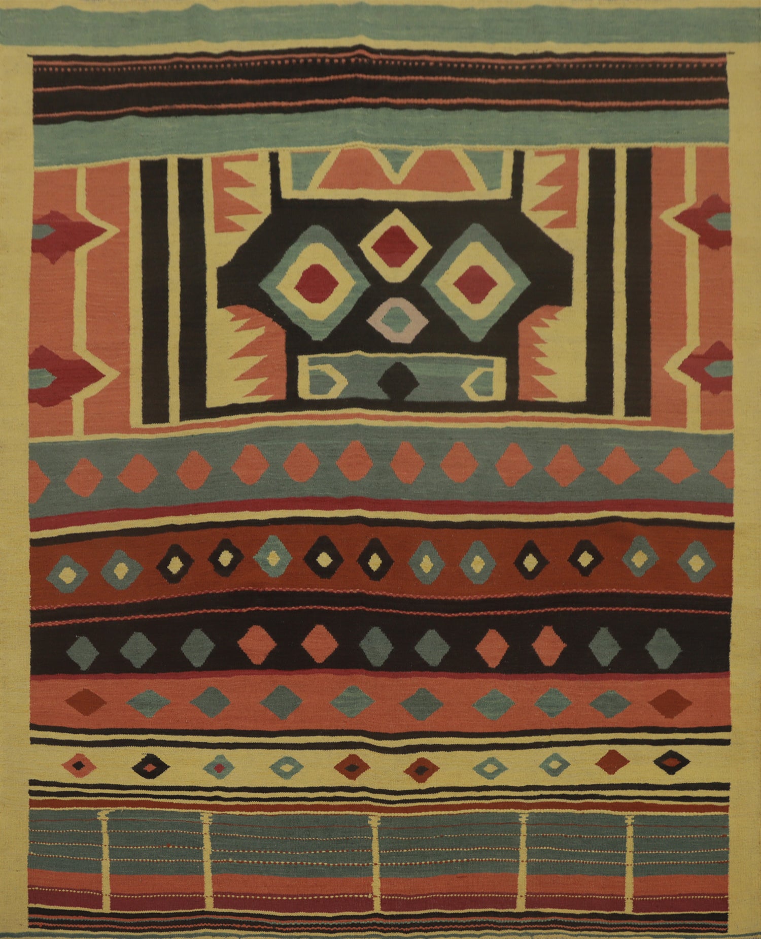 Colorful Geometric Kilim Square Area Rug 8x8