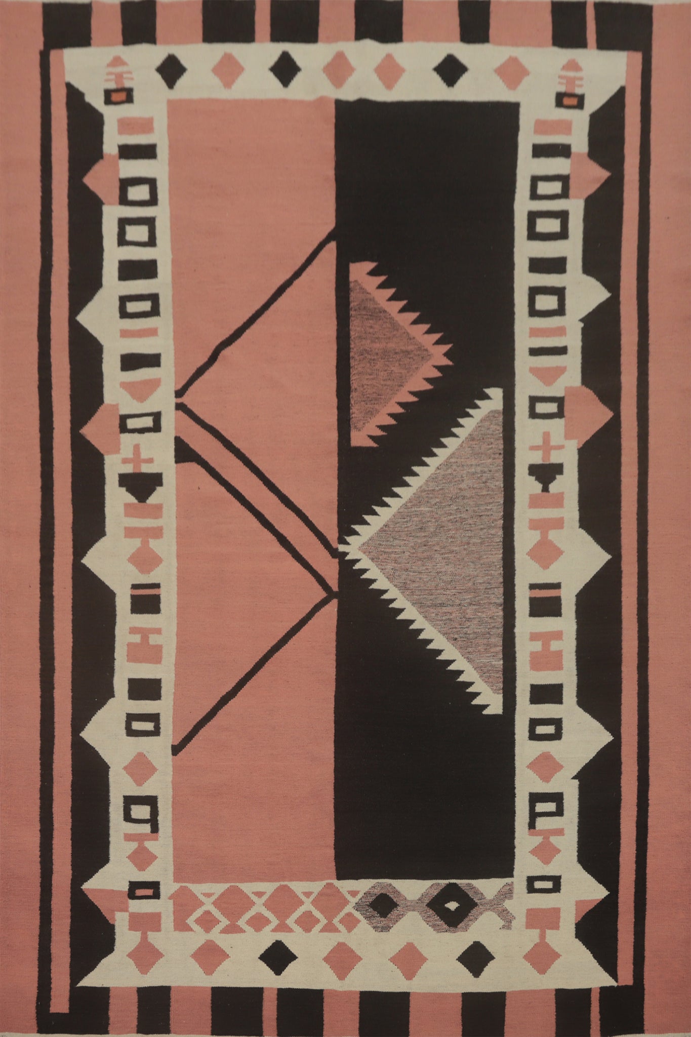 Pink Geometric Kilim Oriental Area Rug 8x11