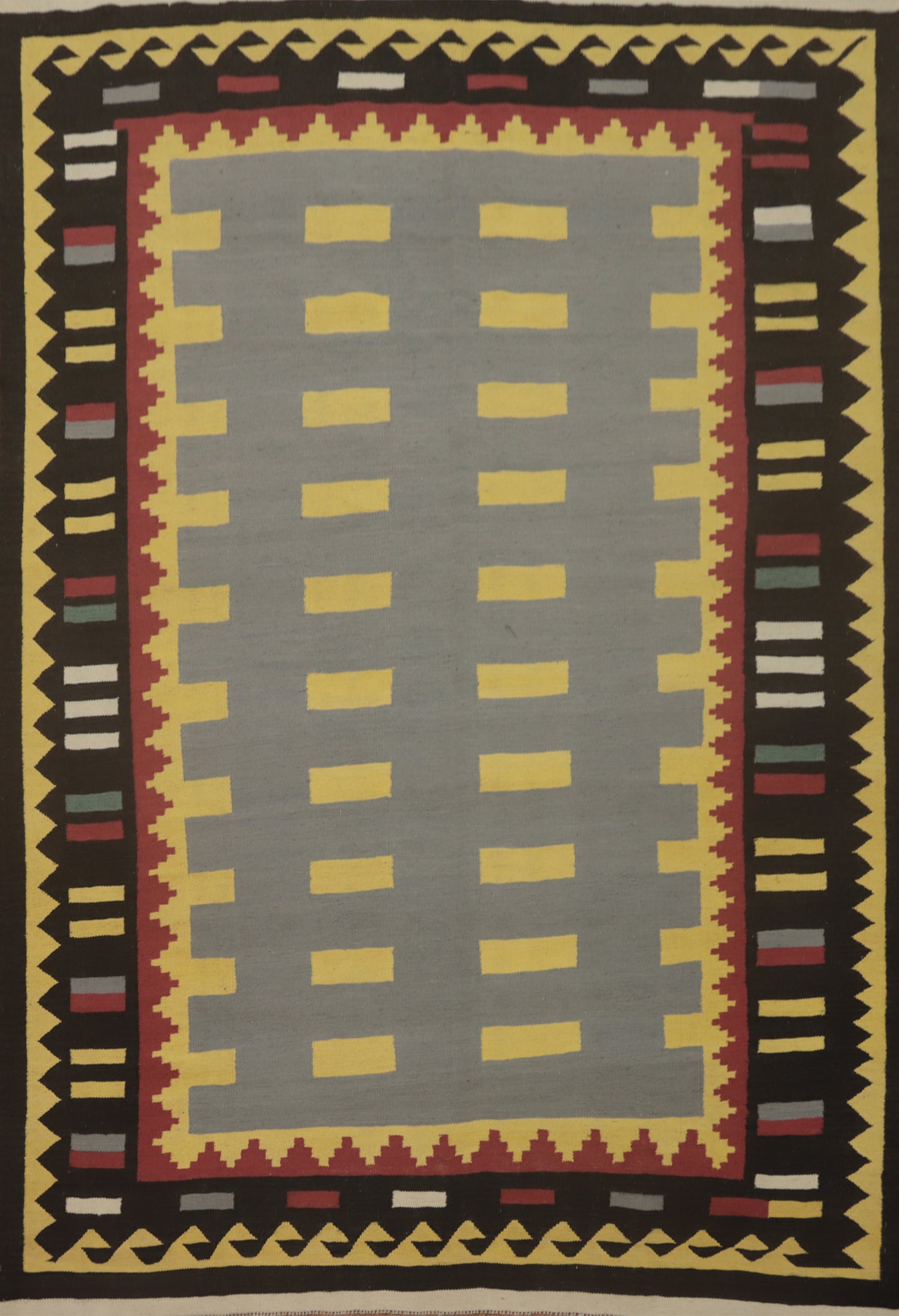 Geometric Gray Kilim Oriental Area Rug 8x10