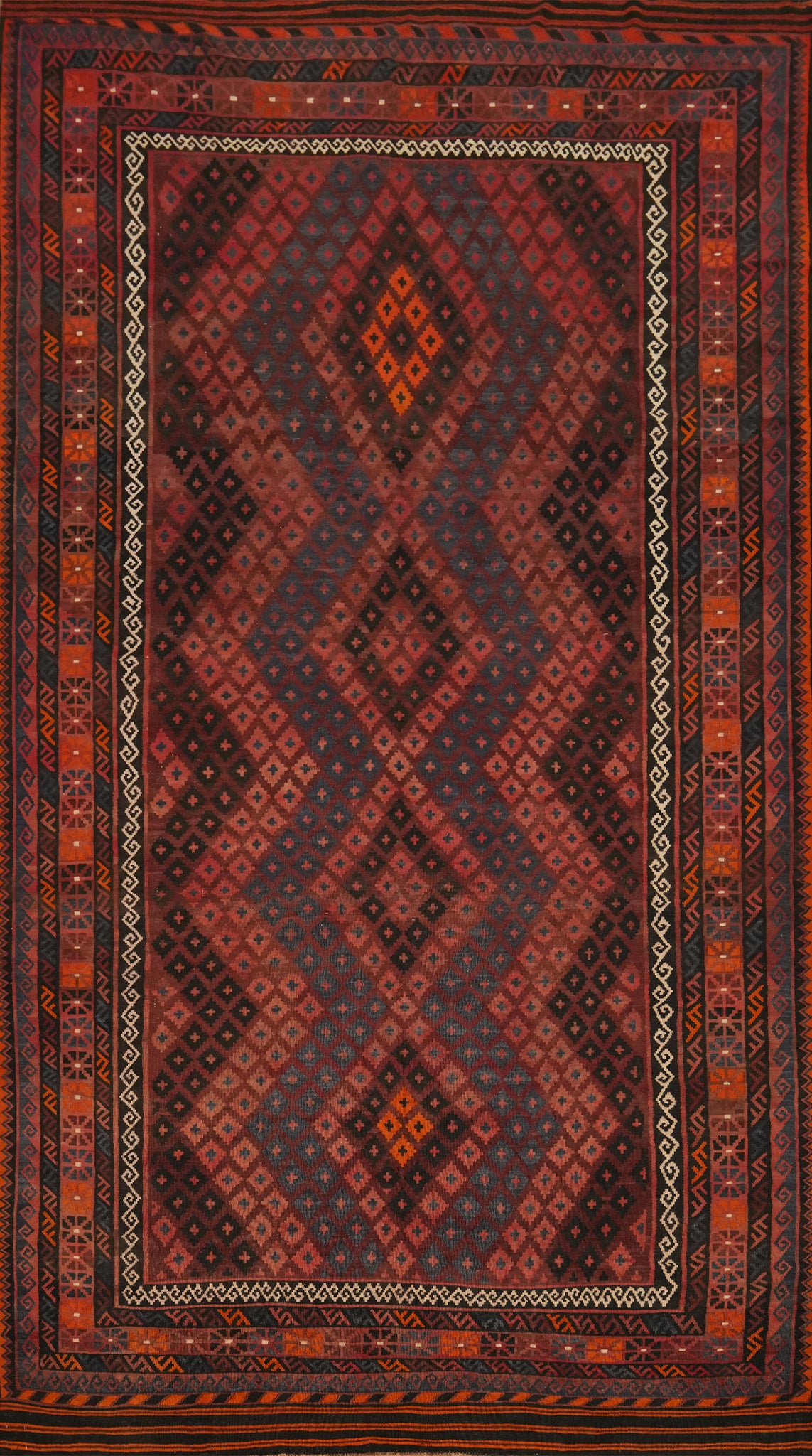 Geometric Kilim Vegetable Dye Large Rug 9x16