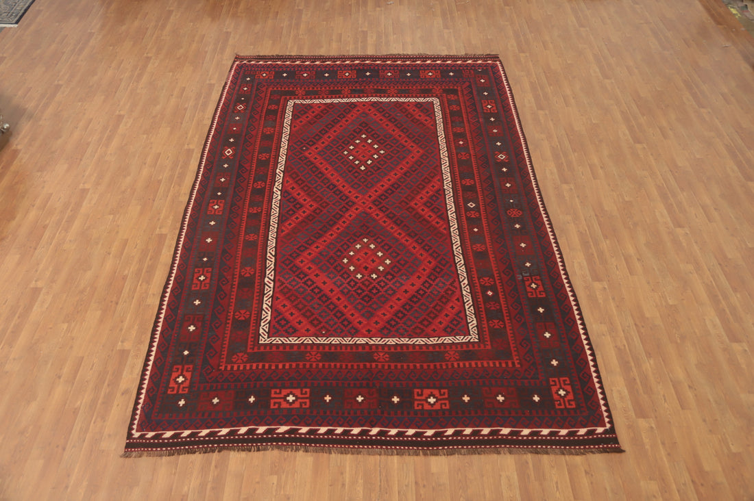 Vegetable Dye Red Kilim Oriental Area Rug 8x14