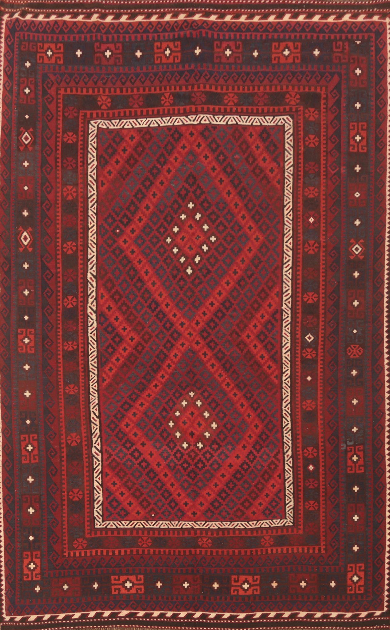 Vegetable Dye Red Kilim Oriental Area Rug 8x14