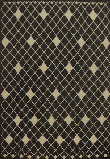 All-Over Black Trellis Kilim Oriental Area Rug 10x13