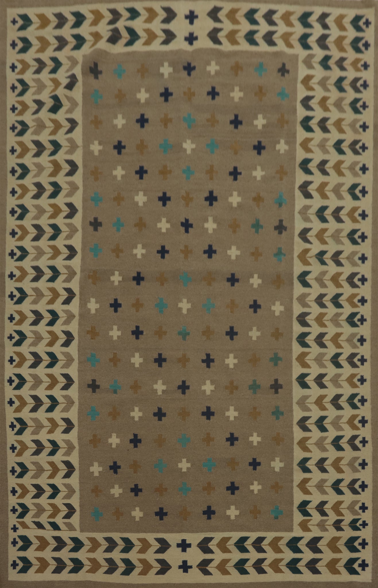 Brown Wool Tribal Kilim Oriental Area Rug 8x12