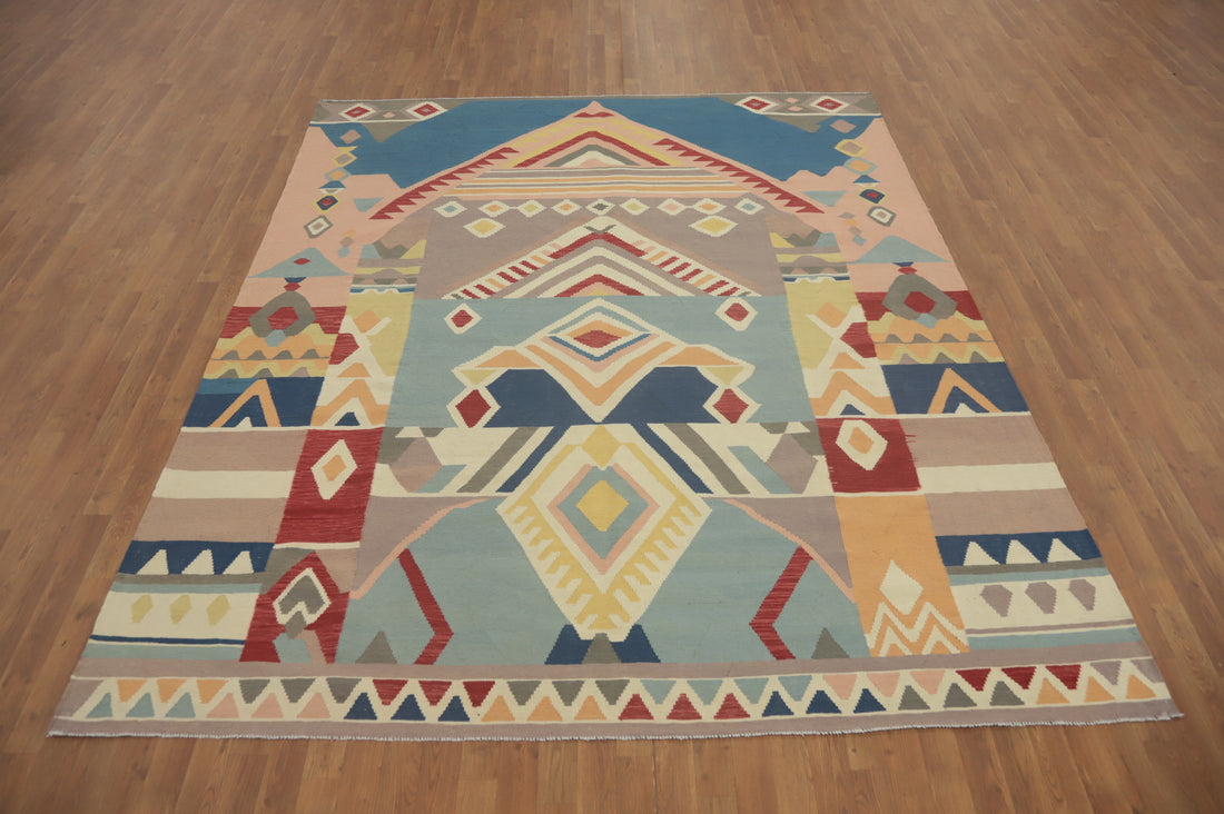 Colorful Geometric Kilim Oriental Area Rug 8x10
