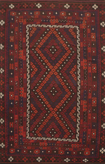 Tribal Wool Kilim Vegetable Dye Area Rug 9x13