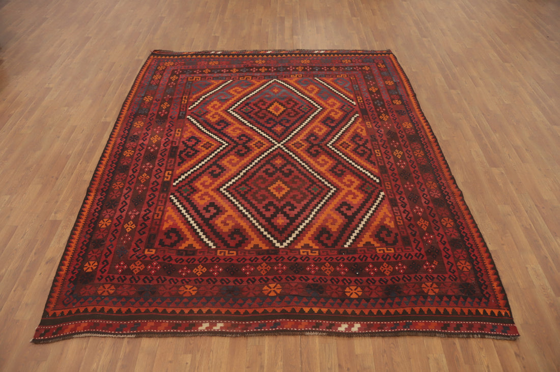 Tribal Kilim Vegetable Dye Area Rug 8x10