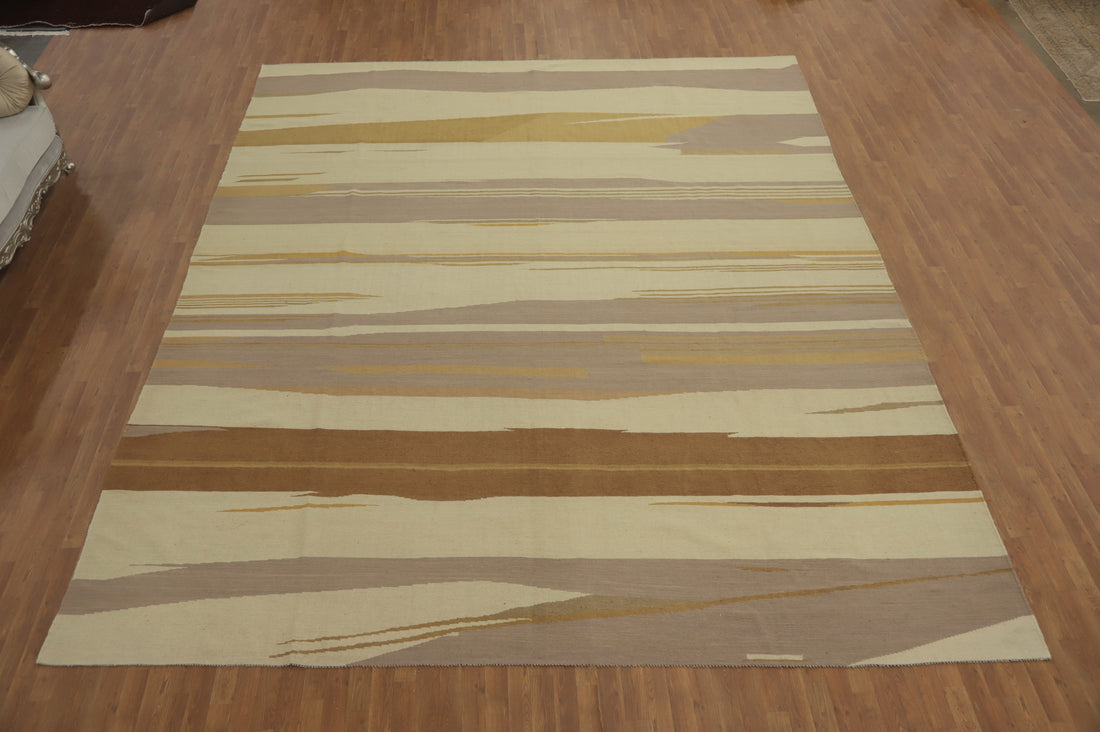 Vegetable Dye Wool Kilim Modern Large Rug 12x15