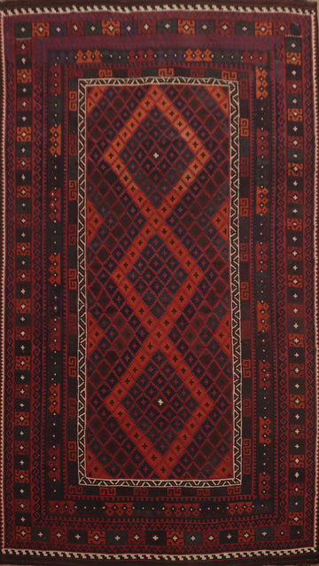 Geometric Kilim Vegetable Dye Area Rug 8x14