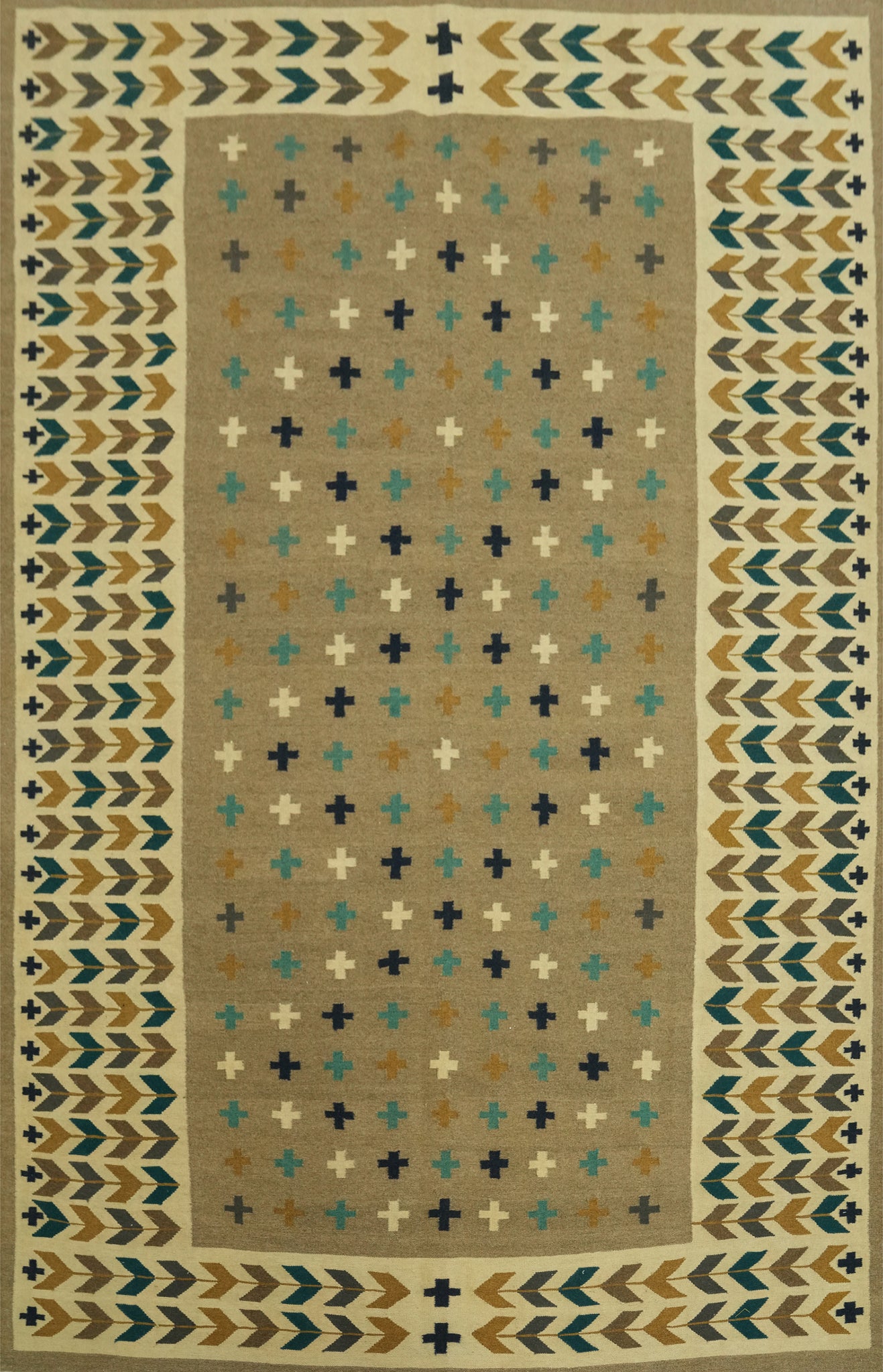 All-Over Geometric Kilim Oriental Area Rug 8x12
