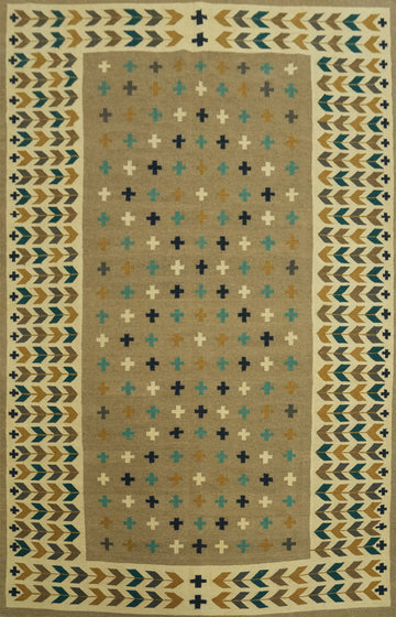 All-Over Geometric Kilim Oriental Area Rug 8x12
