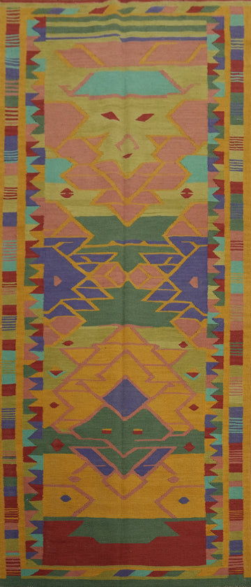 Geometric Kilim Oriental Runner Rug 4x11
