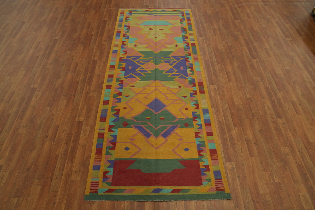 Geometric Kilim Oriental Runner Rug 4x11