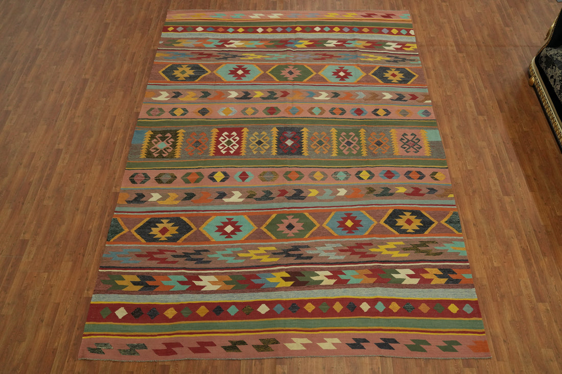 Geometric Kilim Oriental Large Rug 10x14