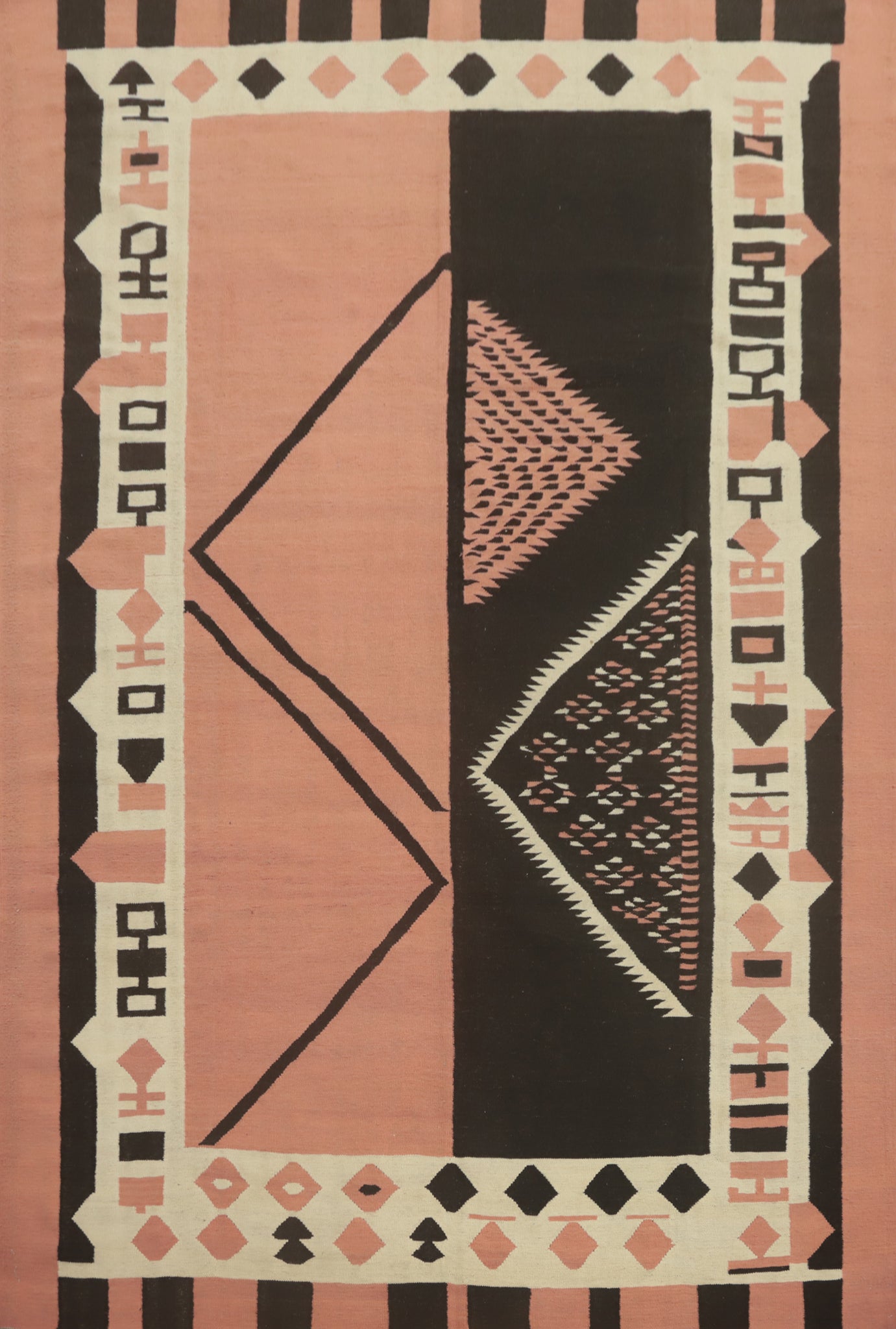 Pink Geometric Kilim Oriental Area Rug 8x12