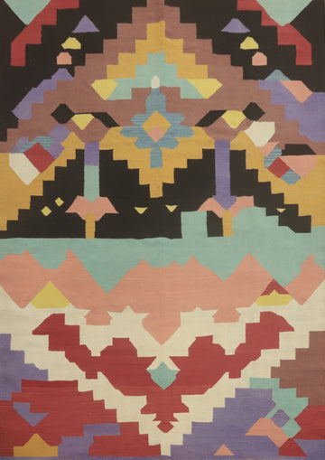 Multicolor Wool Kilim Oriental Area Rug 8x10