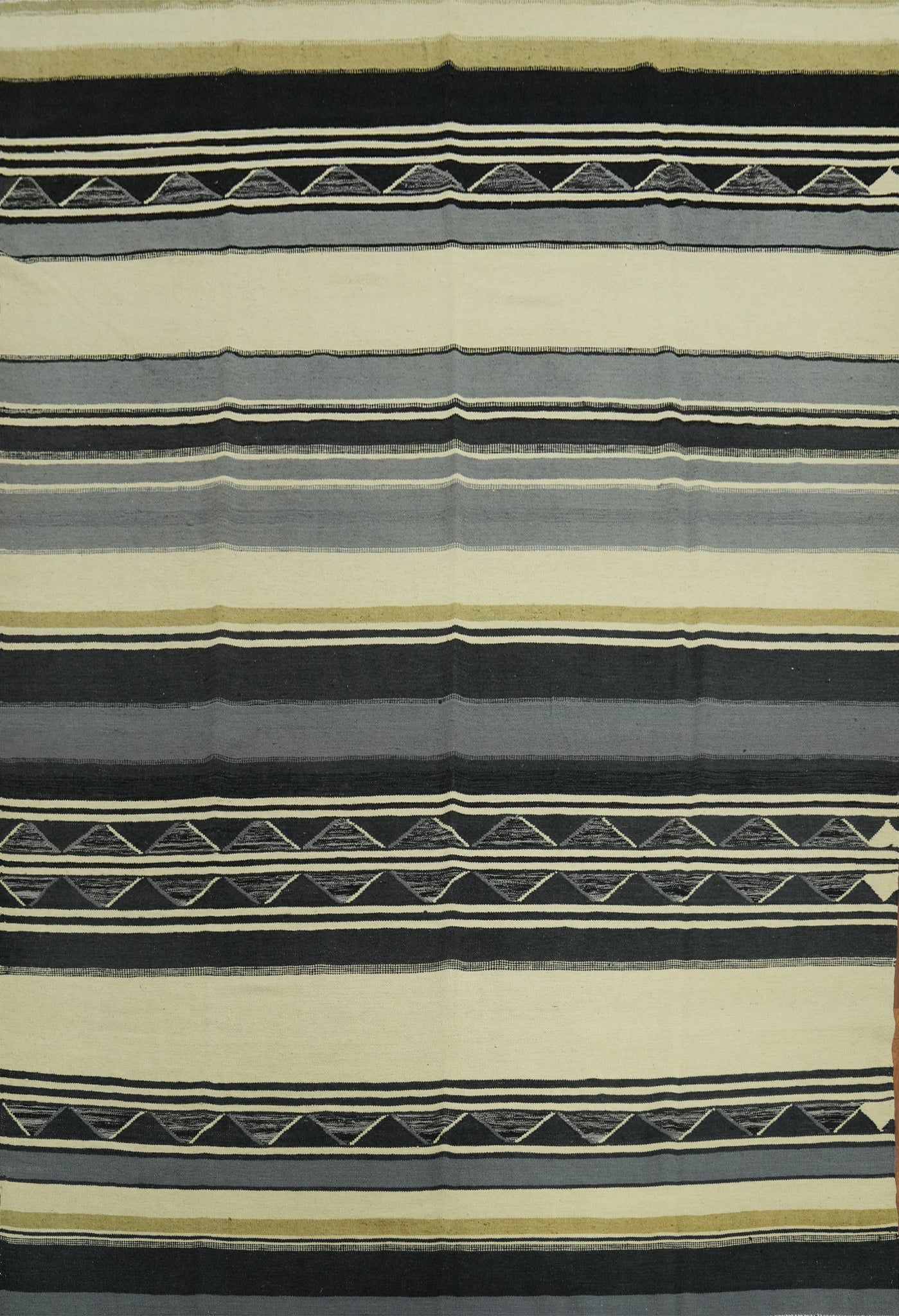 Striped Kilim Vegetable Dye Area Rug 9x12