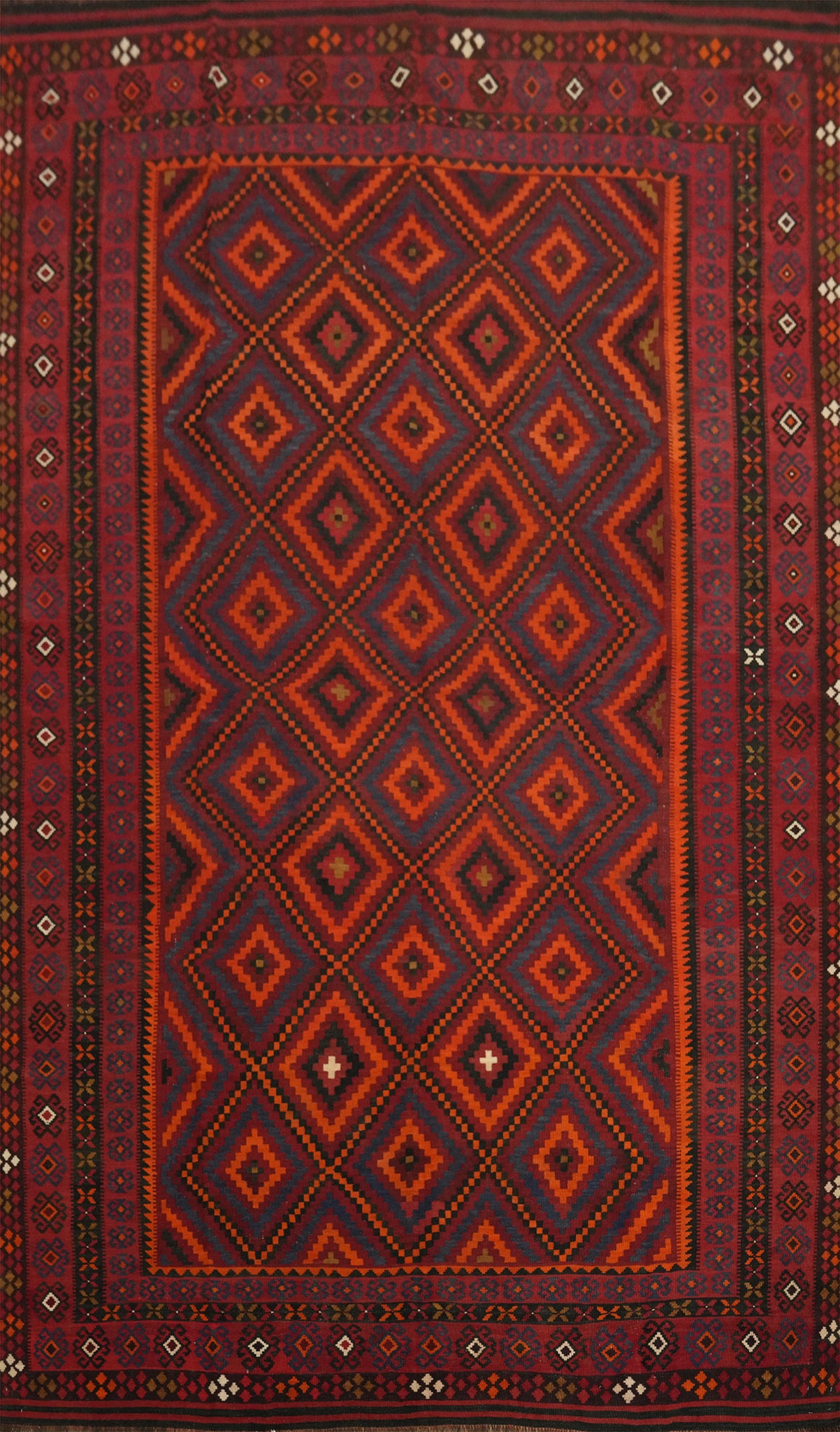 Trellis Wool Kilim Vegetable Dye Area Rug 8x13