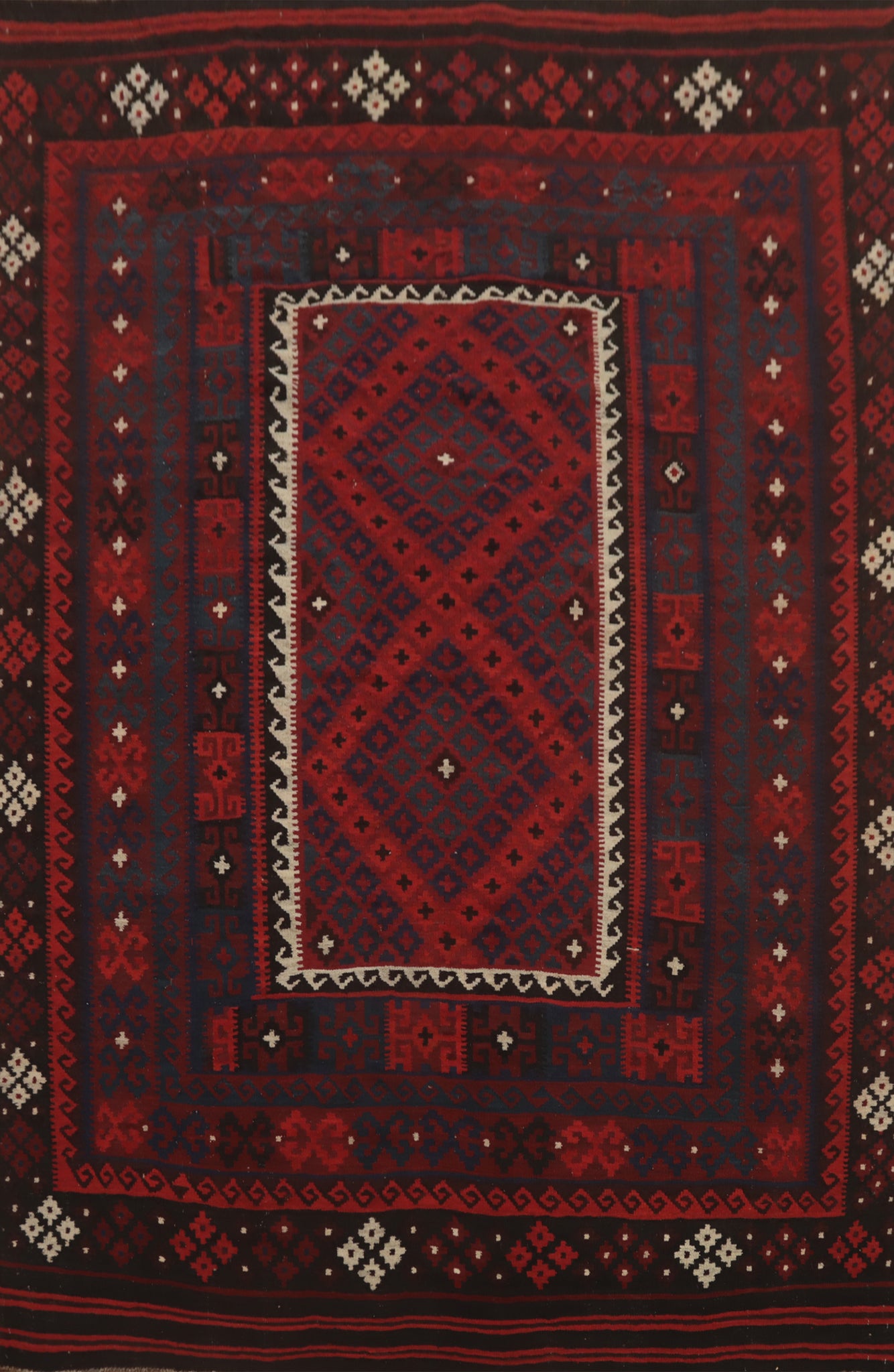 Vegetable Dye Red Kilim Oriental Area Rug 8x10