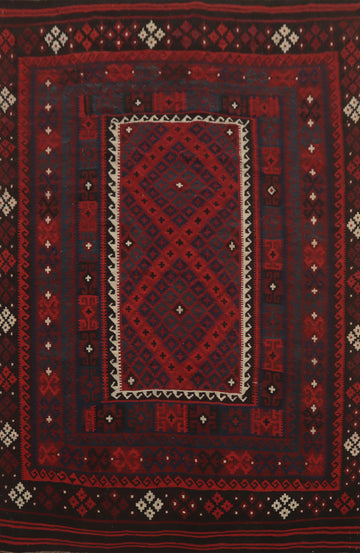 Vegetable Dye Red Kilim Oriental Area Rug 8x10