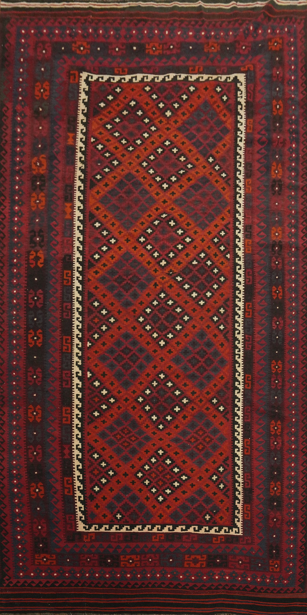 Geometric Kilim Vegetable Dye Large Rug 8x16