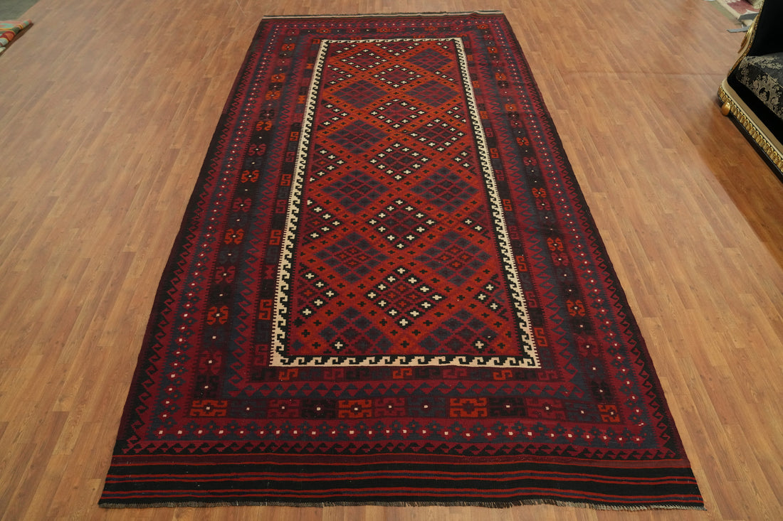 Geometric Kilim Vegetable Dye Large Rug 8x16