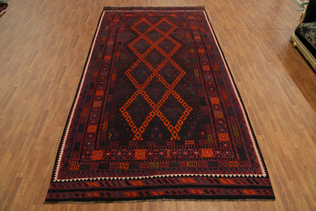 Geometric Kilim Vegetable Dye Large Rug 8x15