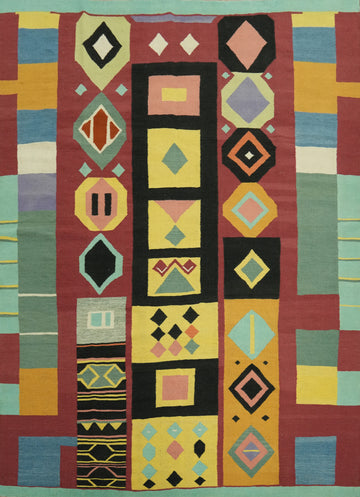 Multicolor Wool Kilim Oriental Area Rug 8x10