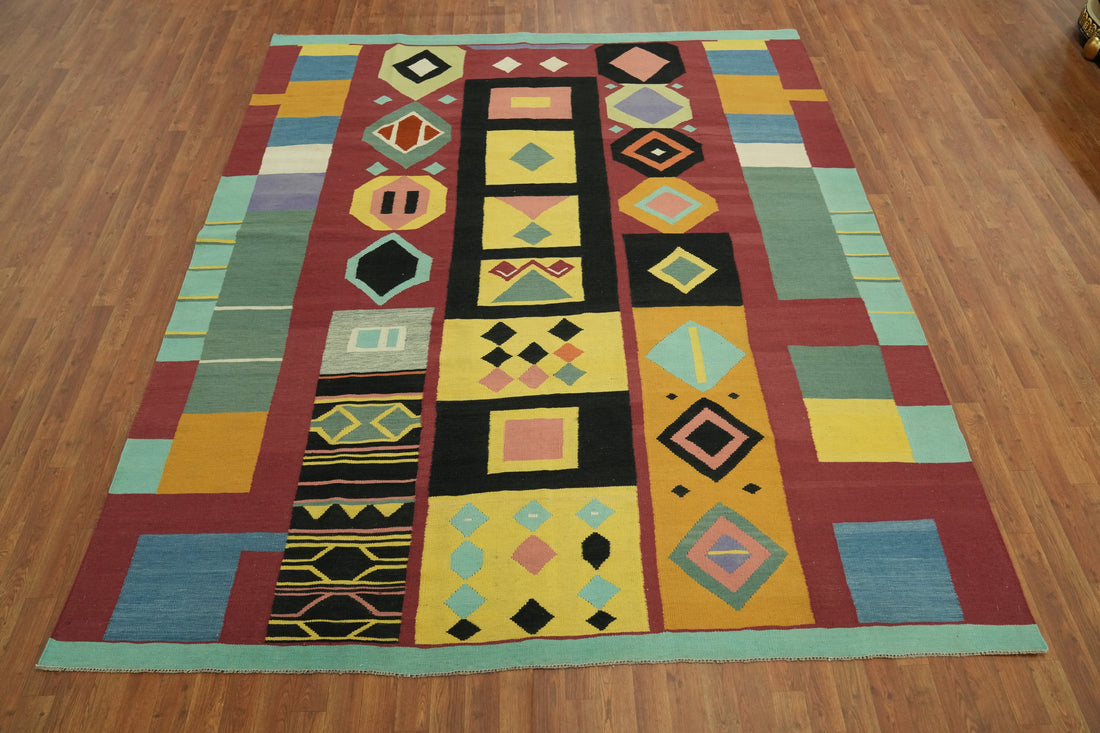 Multicolor Wool Kilim Oriental Area Rug 8x10