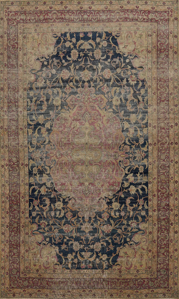 Pre-1900 Vegetable Dye Kerman Ravar Persian Large Rug 10x17