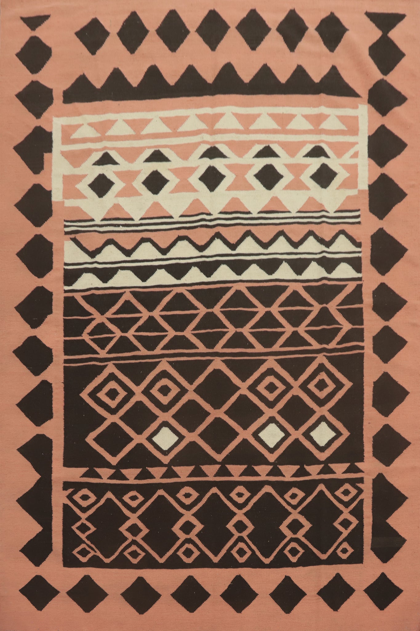 Pink Geometric Kilim Oriental Area Rug 8x11