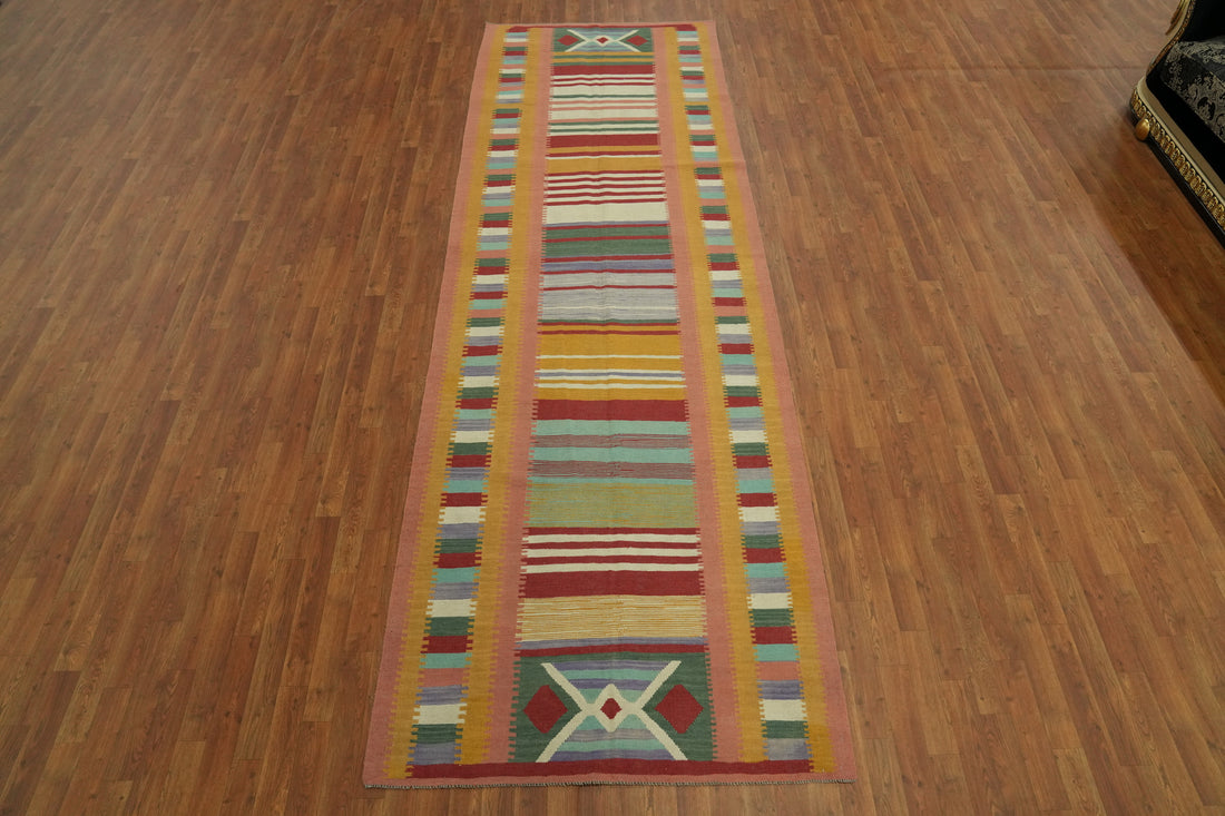 Geometric Kilim Oriental Runner Rug 4x13