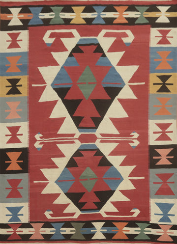 Flat Weave Geometric Kilim Area Rug 10x13