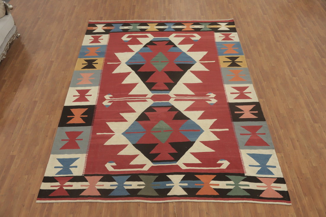 Flat Weave Geometric Kilim Area Rug 10x13