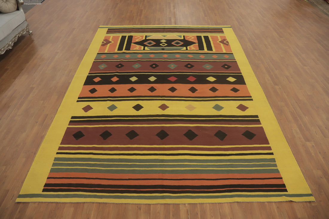 Flat Weave Wool Kilim Oriental Area Rug 9x12