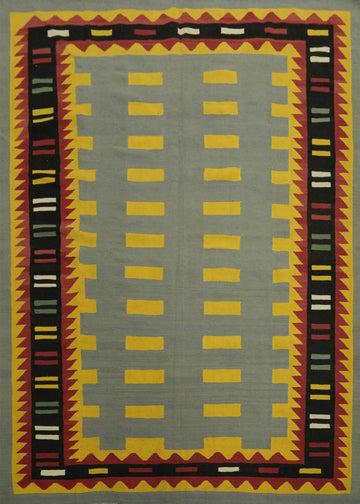 Wool Gray Kilim Oriental Area Rug 8x10