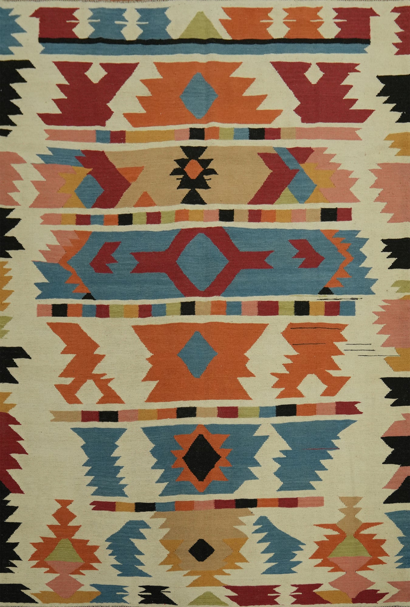 Flat Weave Wool Kilim Oriental Area Rug 6x8