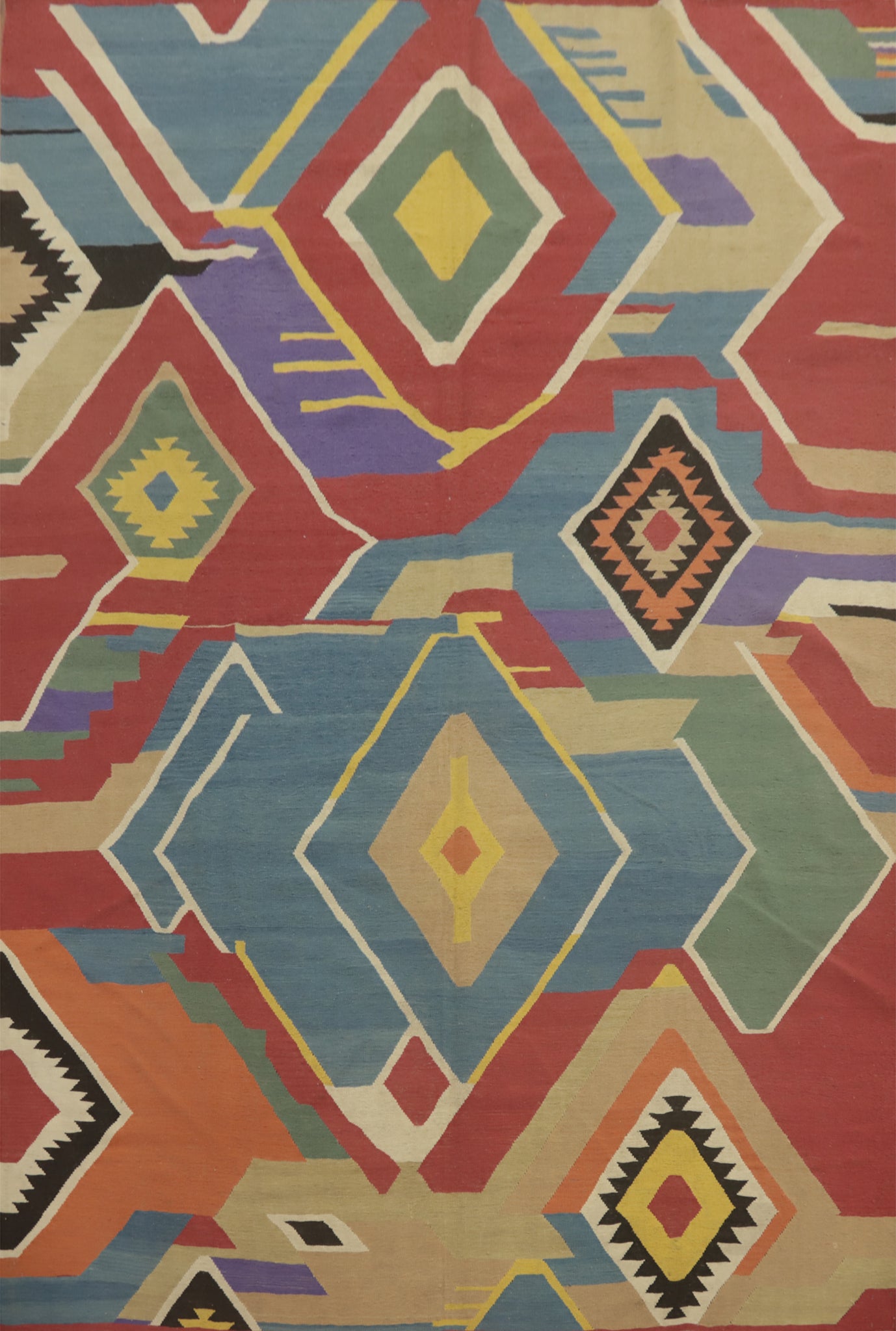 Multicolor Wool Kilim Oriental Area Rug 9x12