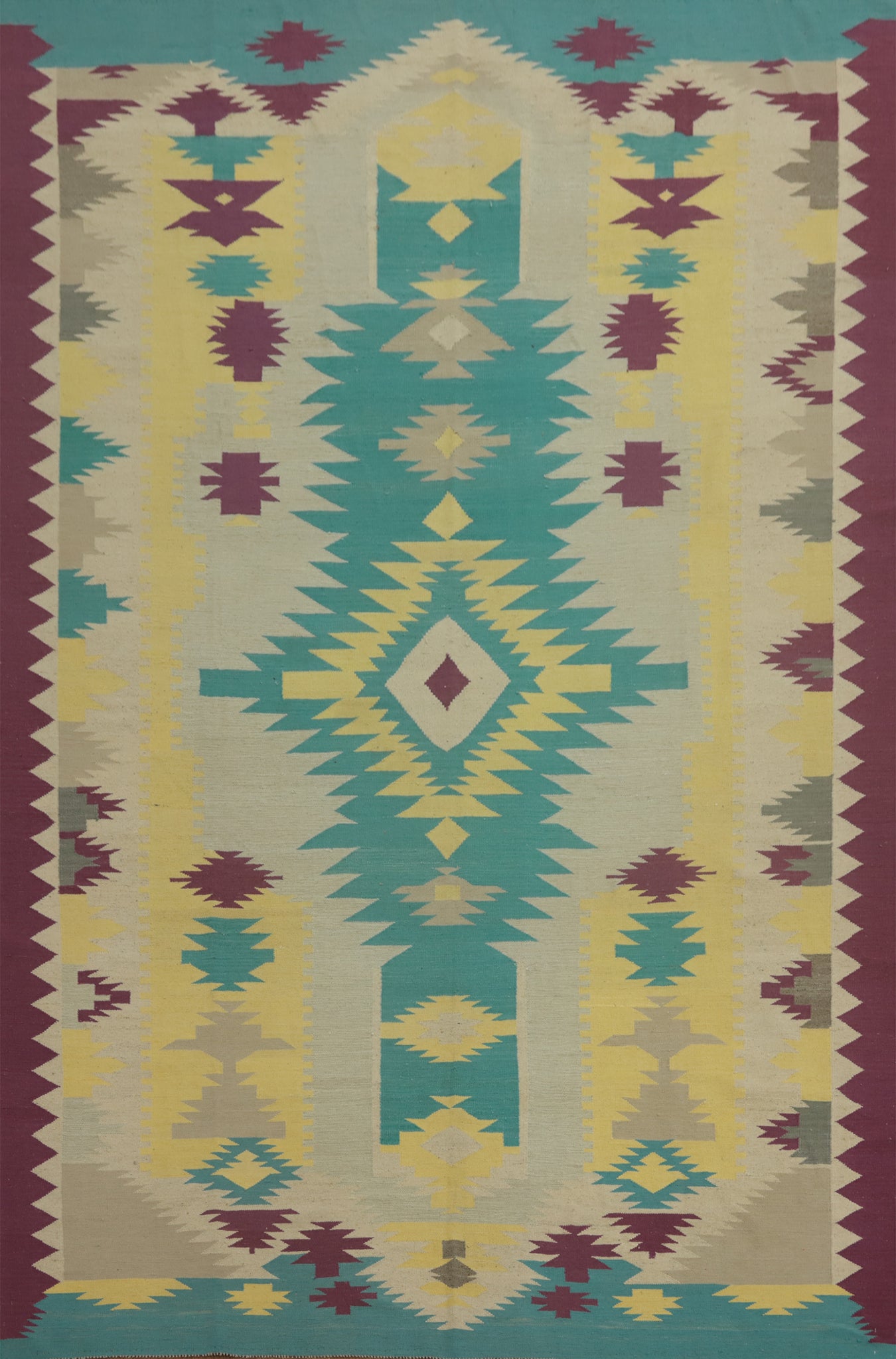 Tribal Kilim Vegetable Dye Area Rug 10x14