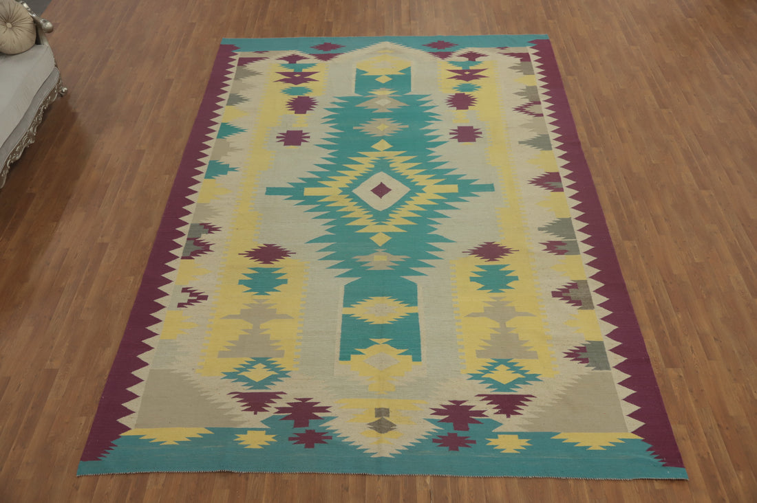 Tribal Kilim Vegetable Dye Area Rug 10x14