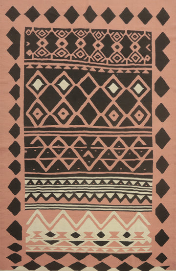 Geometric Pink Kilim Oriental Area Rug 8x11